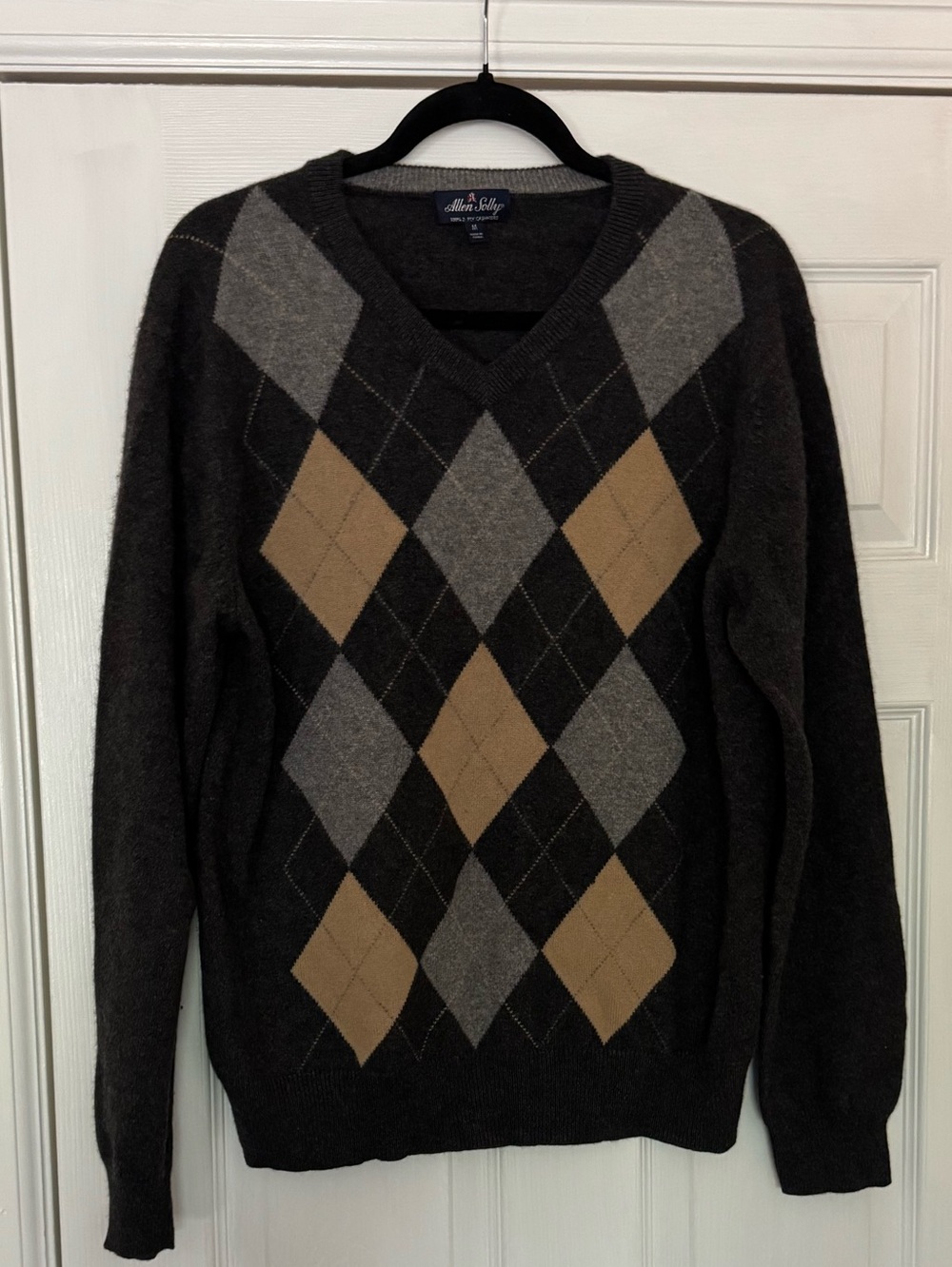 Allen Solly Men's Dark Charcoal 100% Cashmere Crewneck Sweater